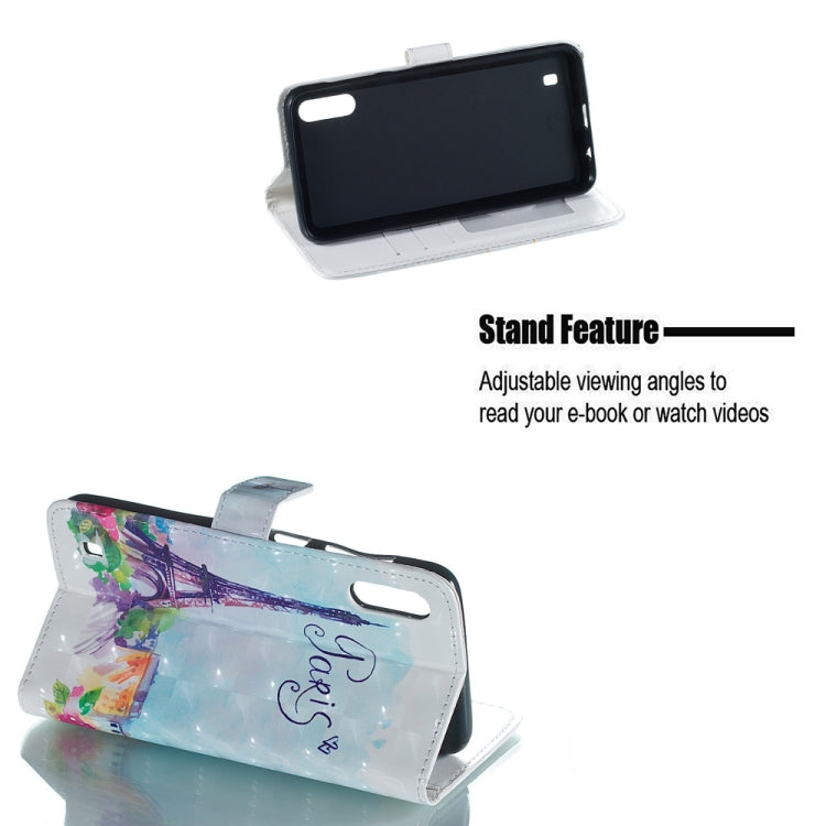 Tower Pattern 3D Horizontal Flip Leather Case for Galaxy M10, with Holder & Card Slots & Photo Frame & Wallet