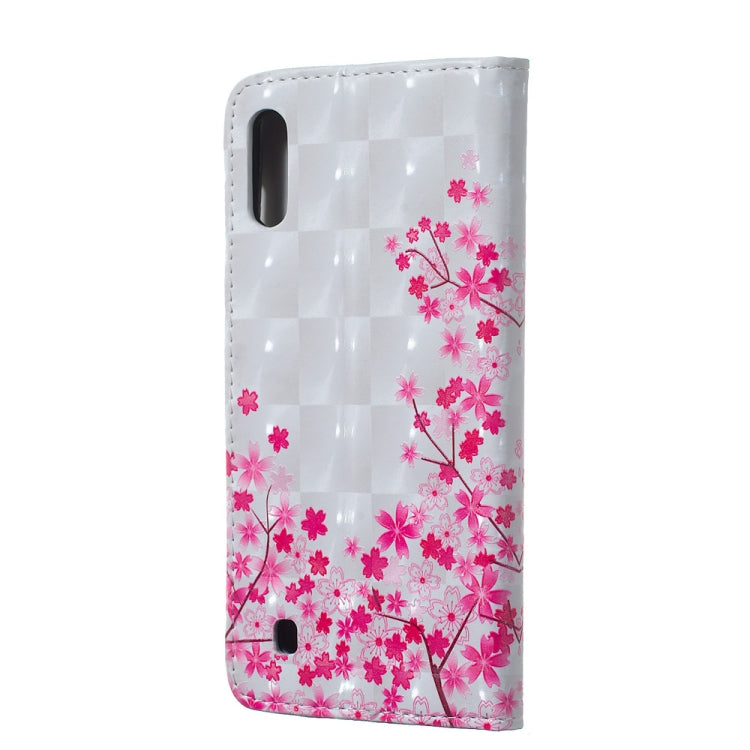 Sakura Pattern 3D Horizontal Flip Leather Case for Galaxy M10, with Holder & Card Slots & Photo Frame & Wallet