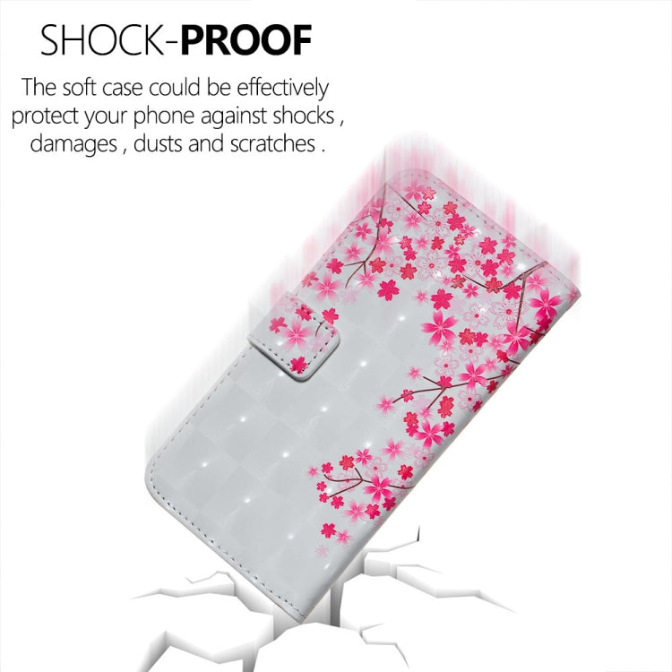 Sakura Pattern 3D Horizontal Flip Leather Case for Galaxy M10, with Holder & Card Slots & Photo Frame & Wallet