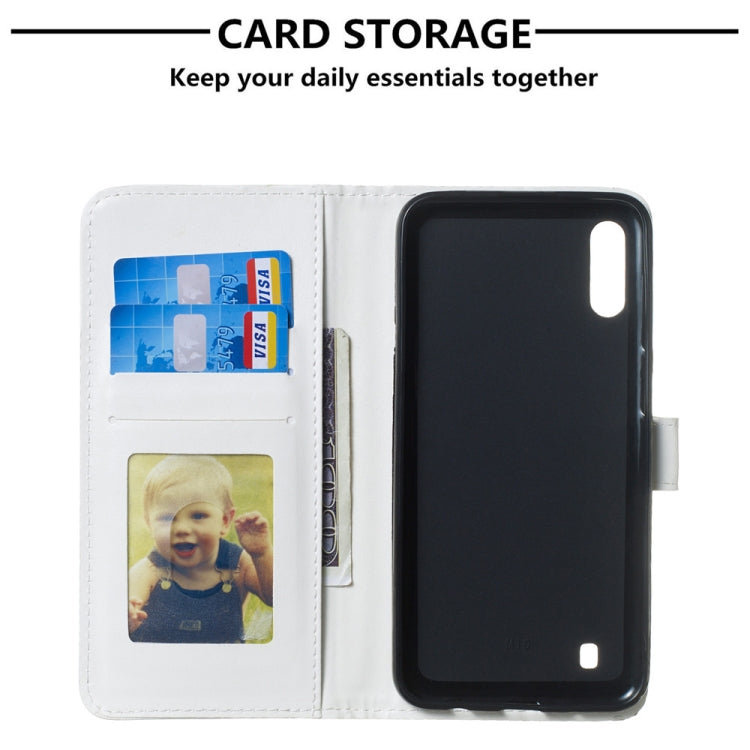 Sea and Sand Pattern 3D Horizontal Flip Leather Case for Galaxy M10, with Holder & Card Slots & Photo Frame & Wallet