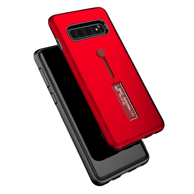Shockproof Frosted TPU + PC Protective Case for Galaxy S10 Plus, with Holder