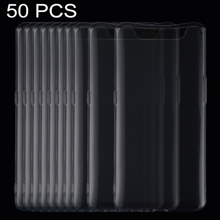 50 PCS 0.75mm Ultrathin Transparent TPU Soft Protective Case for Galaxy A80