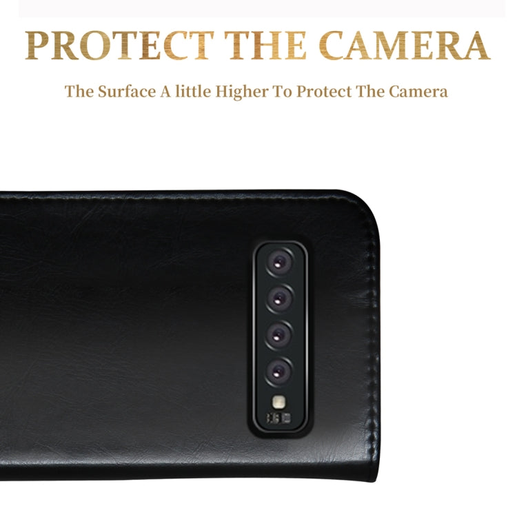 DZGOGO ROYALE II Series Magnetic Horizontal Flip Leather Case for Galaxy S10 Plus, with Card Slots & Holder(Black)