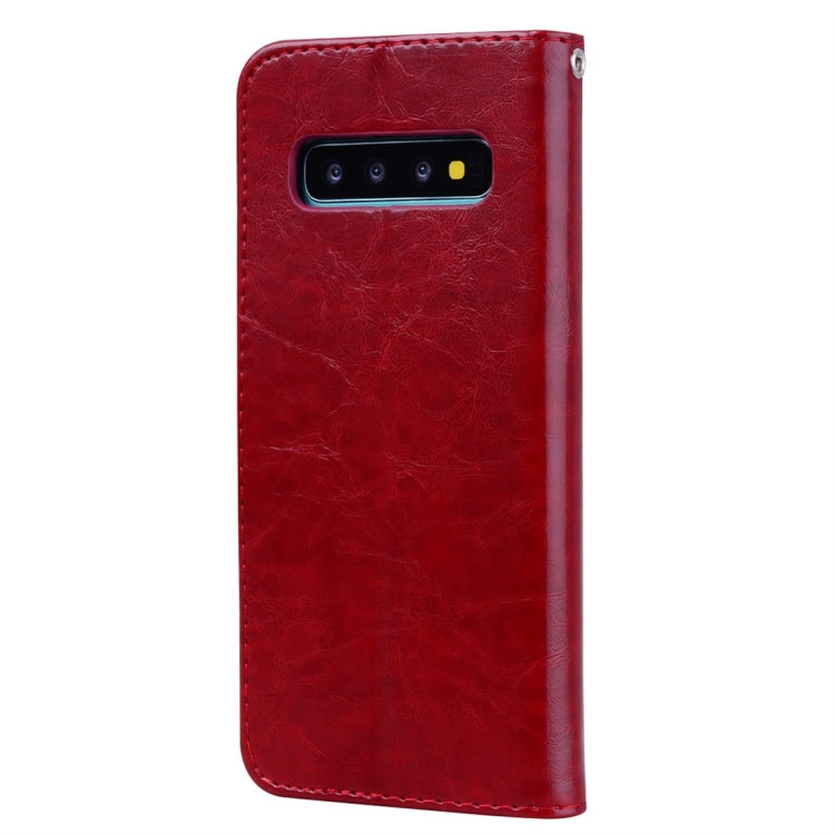Business Style Oil Wax Texture Horizontal Flip Leather Case for Galaxy S10 Plus, with Holder & Card Slots & Wallet