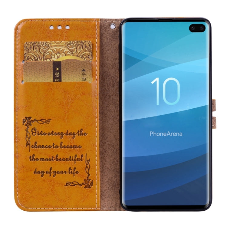 Business Style Oil Wax Texture Horizontal Flip Leather Case for Galaxy S10 Plus, with Holder & Card Slots & Wallet