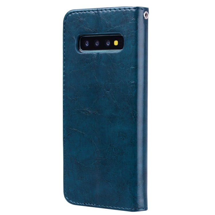 Business Style Oil Wax Texture Horizontal Flip Leather Case for Galaxy S10, with Holder & Card Slots & Wallet
