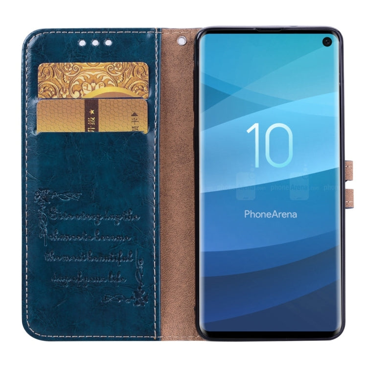 Business Style Oil Wax Texture Horizontal Flip Leather Case for Galaxy S10, with Holder & Card Slots & Wallet