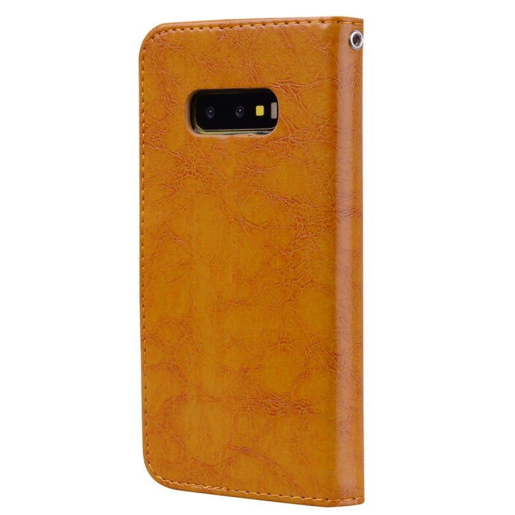 Business Style Oil Wax Texture Horizontal Flip Leather Case for Galaxy S10 E, with Holder & Card Slots & Wallet