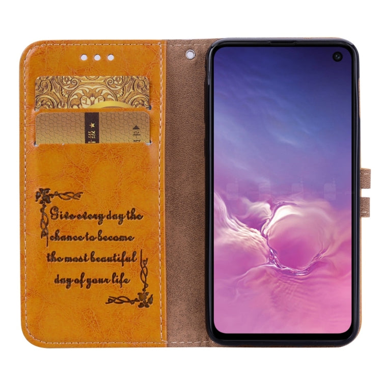 Business Style Oil Wax Texture Horizontal Flip Leather Case for Galaxy S10 E, with Holder & Card Slots & Wallet