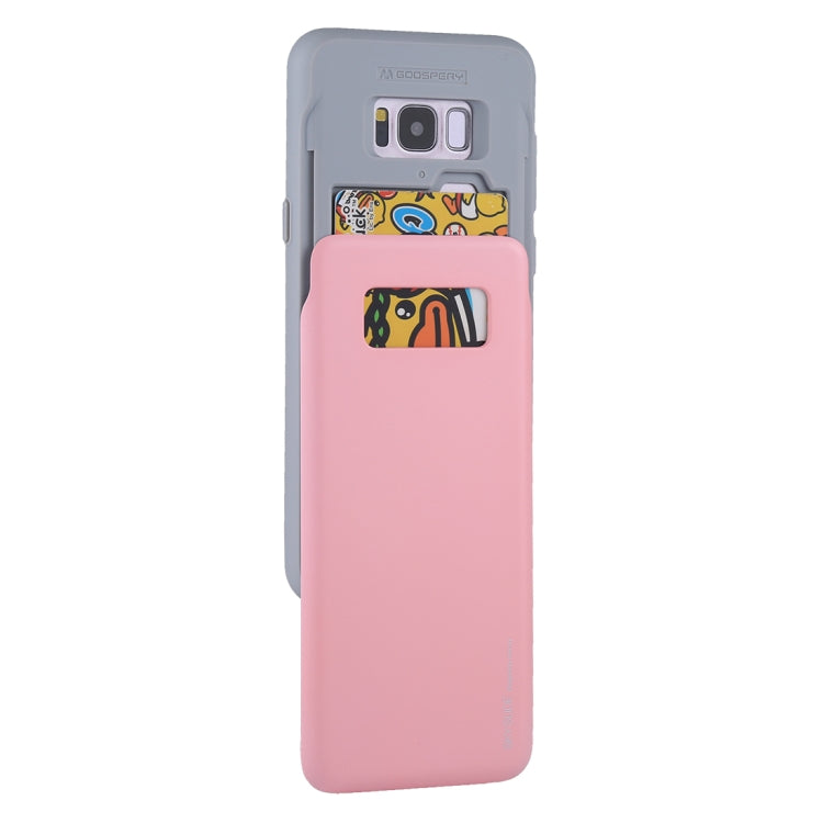 GOOSPERY for Galaxy S8+ / G955 TPU + PC Sky Slide Bumper Protective Back Case with Card Slots