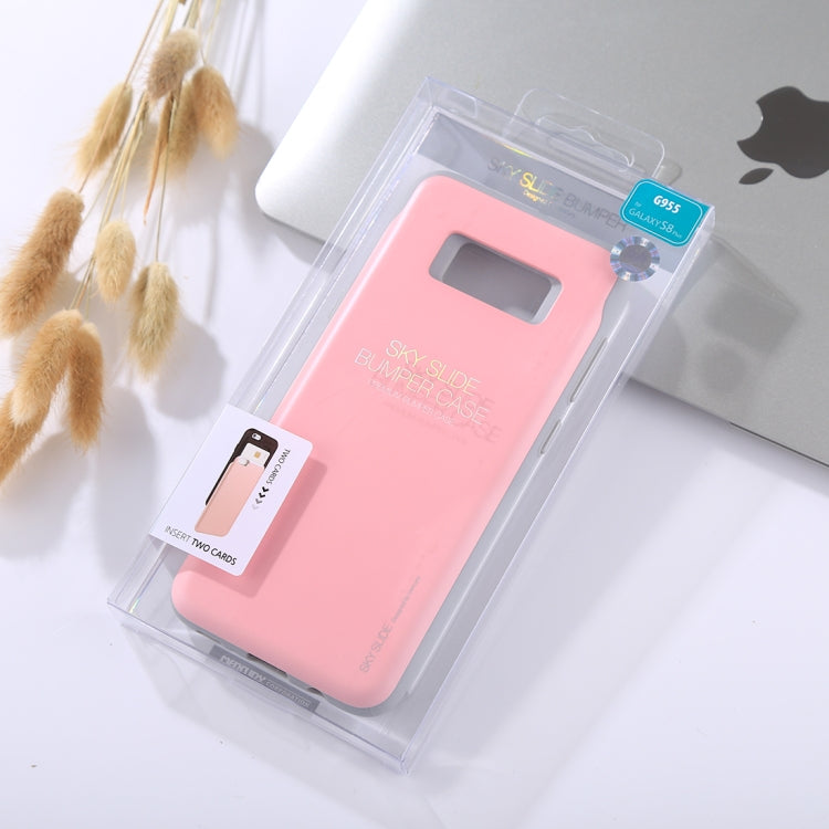 GOOSPERY for Galaxy S8+ / G955 TPU + PC Sky Slide Bumper Protective Back Case with Card Slots