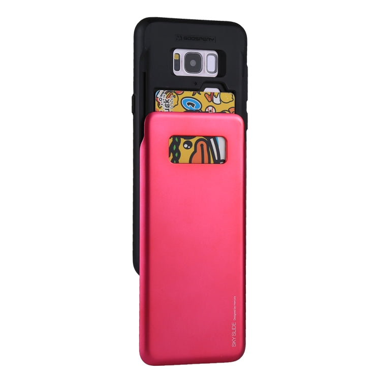 GOOSPERY for Galaxy S8+ / G955 TPU + PC Sky Slide Bumper Protective Back Case with Card Slots