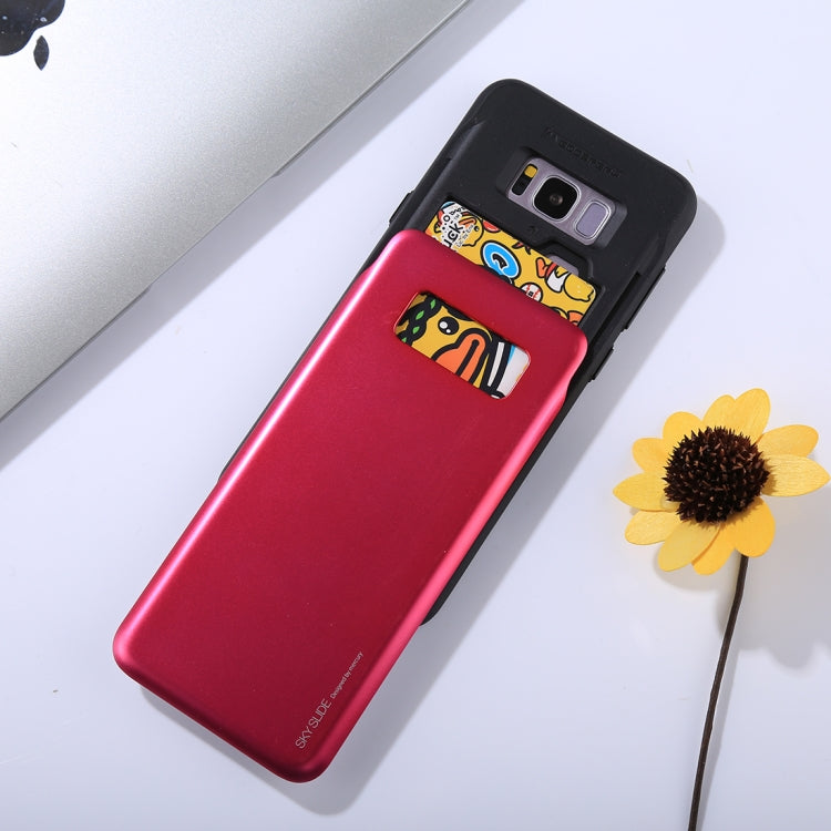 GOOSPERY for Galaxy S8+ / G955 TPU + PC Sky Slide Bumper Protective Back Case with Card Slots
