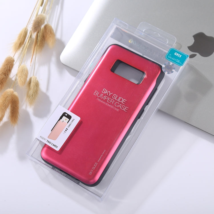 GOOSPERY for Galaxy S8+ / G955 TPU + PC Sky Slide Bumper Protective Back Case with Card Slots