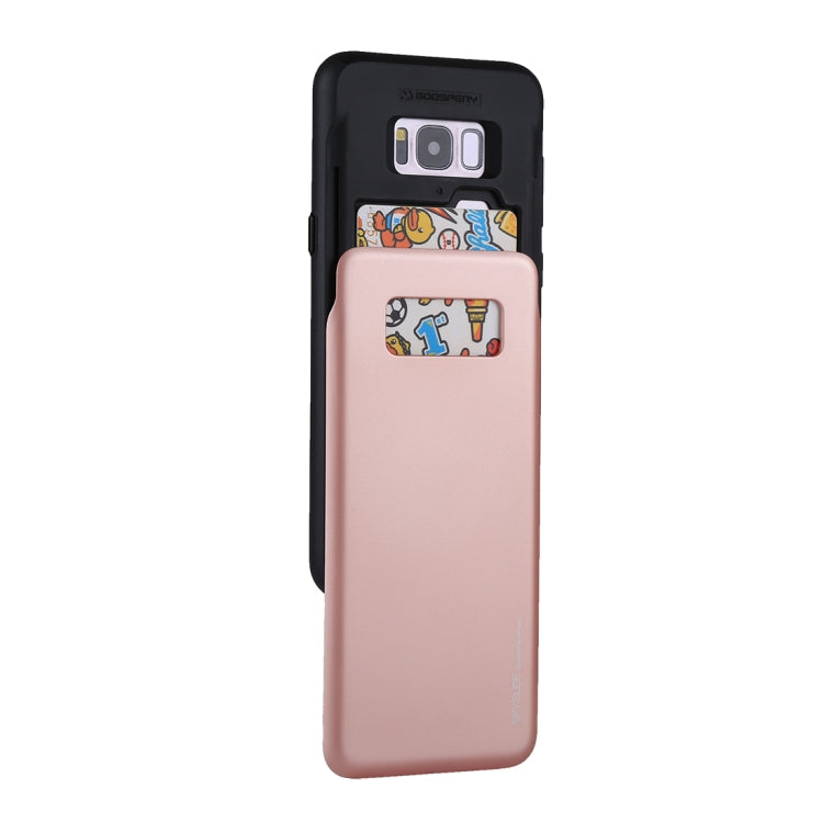 GOOSPERY for Galaxy S8+ / G955 TPU + PC Sky Slide Bumper Protective Back Case with Card Slots
