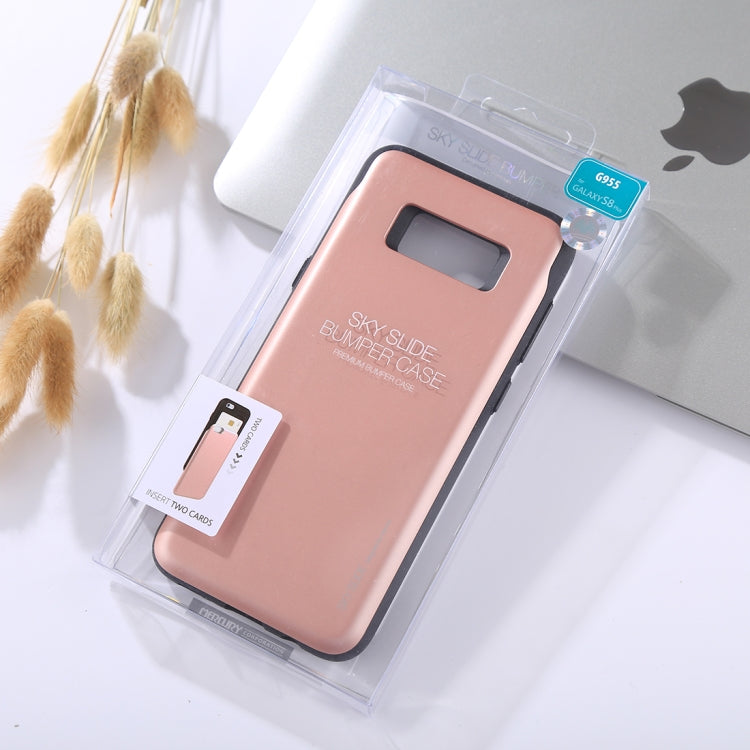 GOOSPERY for Galaxy S8+ / G955 TPU + PC Sky Slide Bumper Protective Back Case with Card Slots