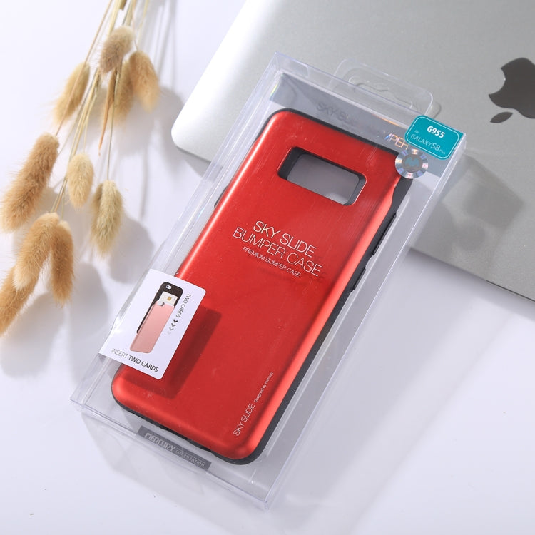 GOOSPERY for Galaxy S8+ / G955 TPU + PC Sky Slide Bumper Protective Back Case with Card Slots