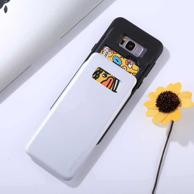 GOOSPERY for Galaxy S8+ / G955 TPU + PC Sky Slide Bumper Protective Back Case with Card Slots