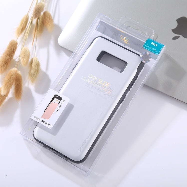 GOOSPERY for Galaxy S8+ / G955 TPU + PC Sky Slide Bumper Protective Back Case with Card Slots
