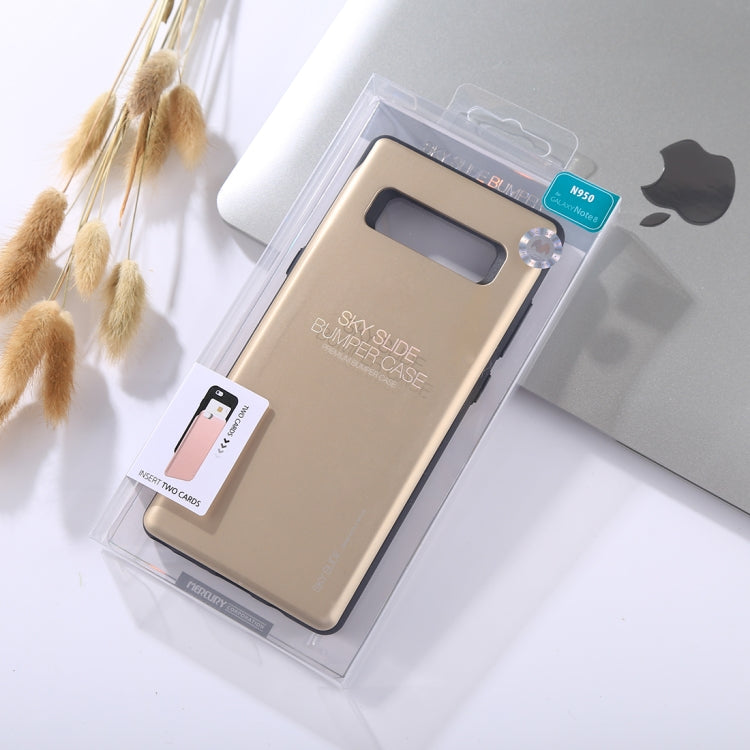 GOOSPERY for Galaxy Note 8 / N950 TPU + PC Sky Slide Bumper Protective Back Case with Card Slots