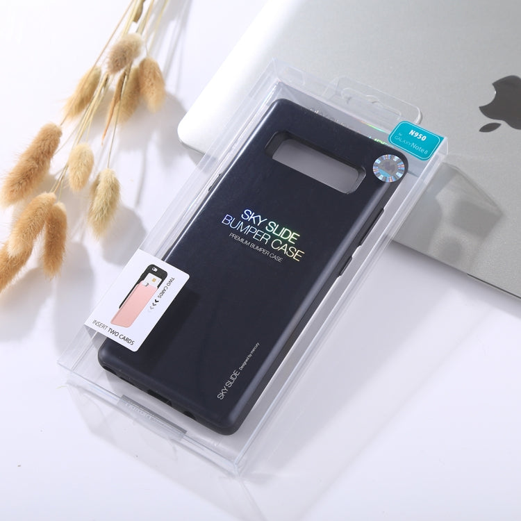 GOOSPERY for Galaxy Note 8 / N950 TPU + PC Sky Slide Bumper Protective Back Case with Card Slots