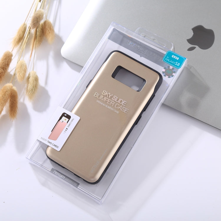GOOSPERY for Galaxy S8 / G950 TPU + PC Sky Slide Bumper Protective Back Case with Card Slots