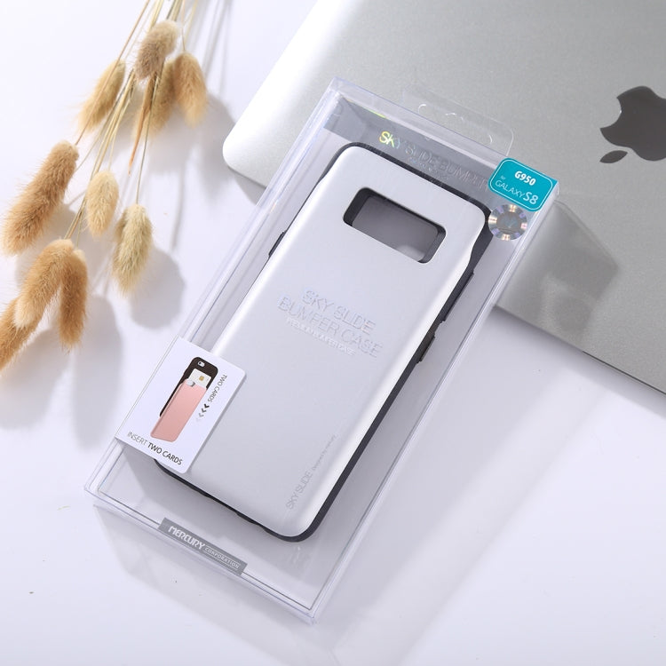 GOOSPERY for Galaxy S8 / G950 TPU + PC Sky Slide Bumper Protective Back Case with Card Slots