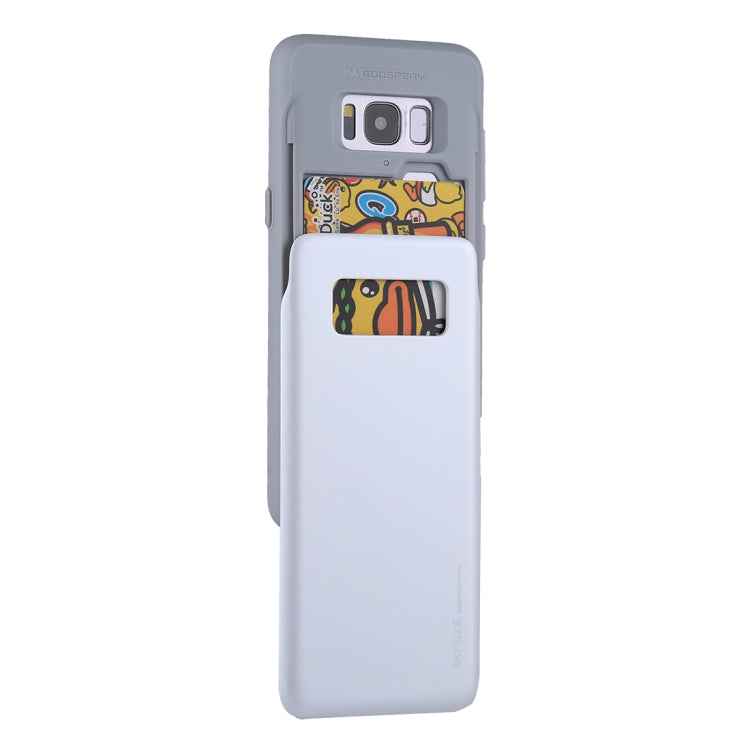 GOOSPERY for Galaxy S8 / G950 TPU + PC Sky Slide Bumper Protective Back Case with Card Slots