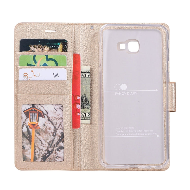 Silk Texture Horizontal Flip Leather Case for Galaxy J4+ / J4 Prime, with Holder & Card slots & Wallet & Photo Frame