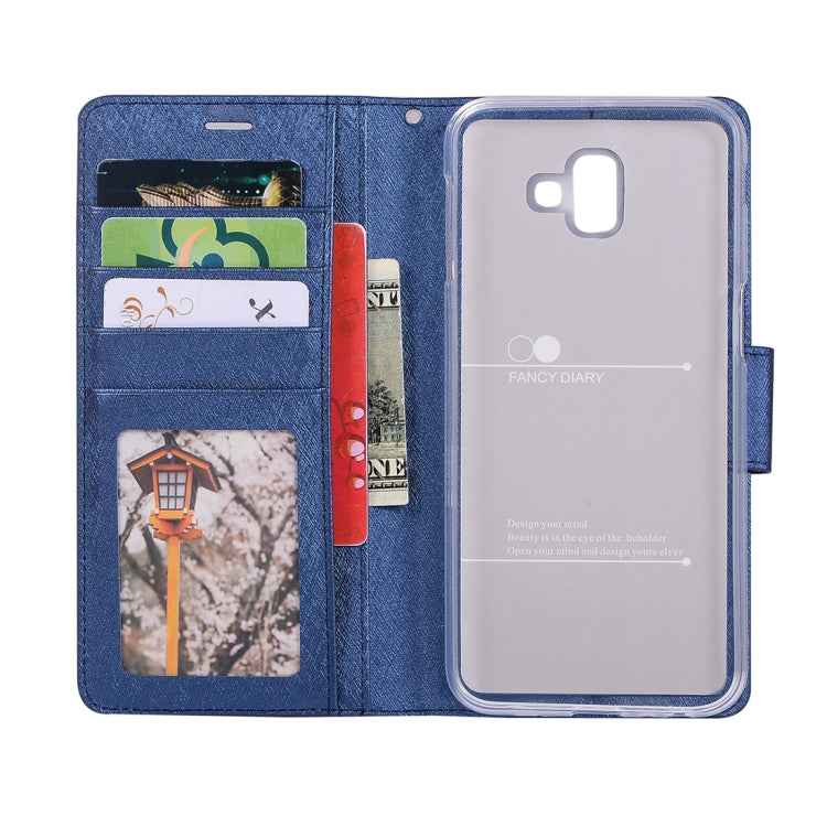 Silk Texture Horizontal Flip Leather Case for Galaxy J6+ / J6 Prime, with Holder & Card slots & Wallet & Photo Frame