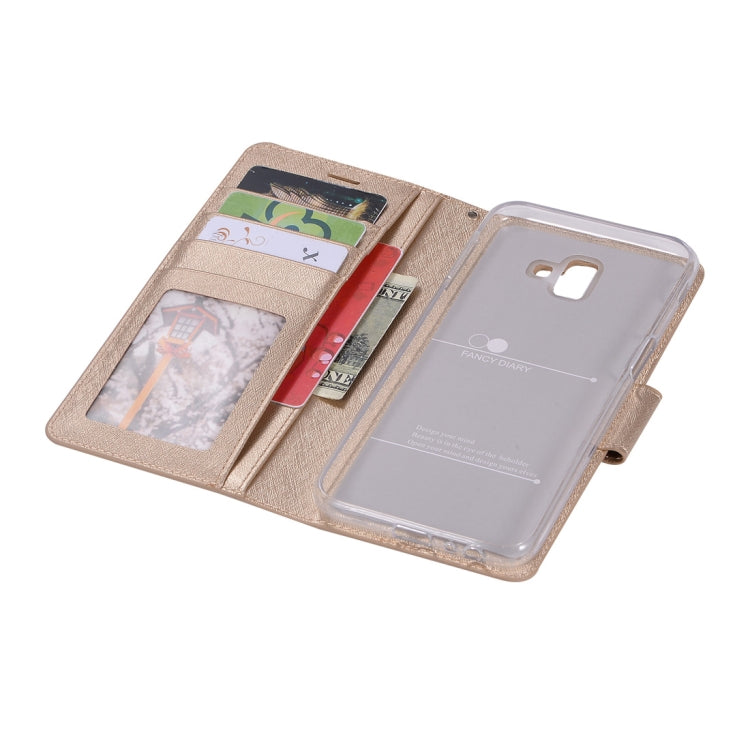 Silk Texture Horizontal Flip Leather Case for Galaxy J6+ / J6 Prime, with Holder & Card slots & Wallet & Photo Frame