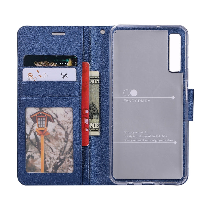 Silk Texture Horizontal Flip Leather Case for Galaxy A7 (2018), with Holder & Card slots & Wallet & Photo Frame