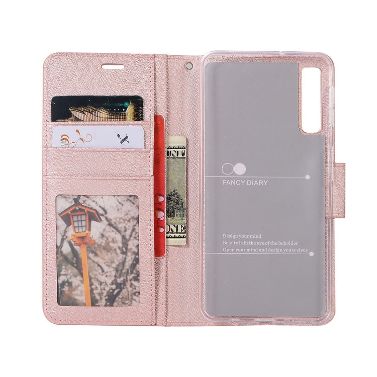 Silk Texture Horizontal Flip Leather Case for Galaxy A7 (2018), with Holder & Card slots & Wallet & Photo Frame