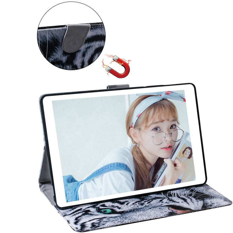 Tiger Pattern Horizontal Flip Leather Case for Galaxy Tab A 8 (2019) / P200 / P205, with Holder & Card Slot & Wallet