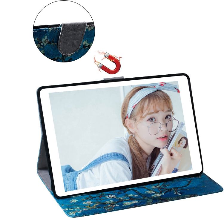 Apricot Blossom Pattern Horizontal Flip Leather Case for Galaxy Tab A 8 (2019) / P200 / P205, with Holder & Card Slot & Wallet