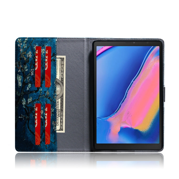Apricot Blossom Pattern Horizontal Flip Leather Case for Galaxy Tab A 8 (2019) / P200 / P205, with Holder & Card Slot & Wallet