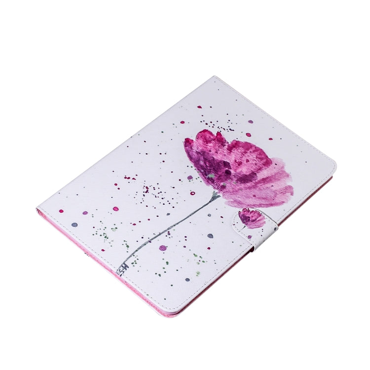 Purple Orchids Pattern Horizontal Flip Leather Case for Galaxy Tab A 8 (2019) / P200 / P205, with Holder & Card Slot & Wallet