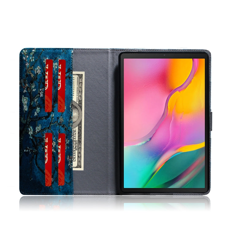 Apricot Blossom Pattern Horizontal Flip Leather Case for Galaxy Tab A 10.1 (2019) T510 / T515, with Holder & Card Slot & Wallet