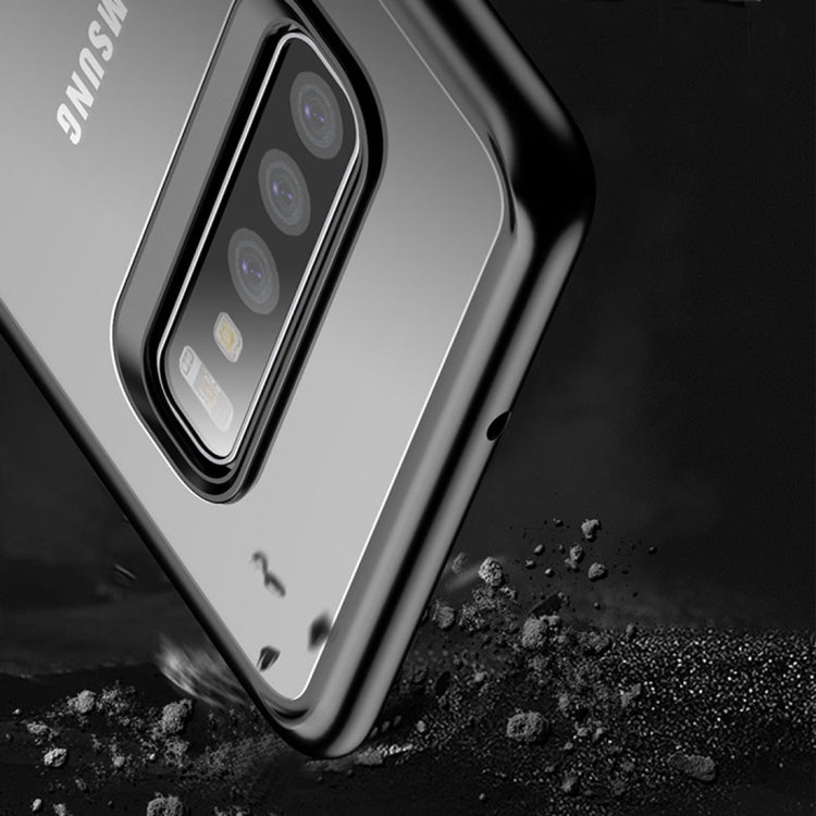 TOTUDESIGN Crystal Color Series Sim Version Shockproof TPU + Acrylic Protective Case for Galaxy S10 Plus (Black)