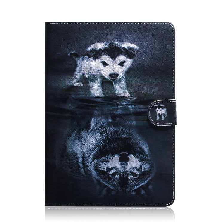 Wolf and Dog Pattern Horizontal Flip Leather Case for Galaxy Tab S5E T720 / T725, with Holder & Card Slot & Wallet