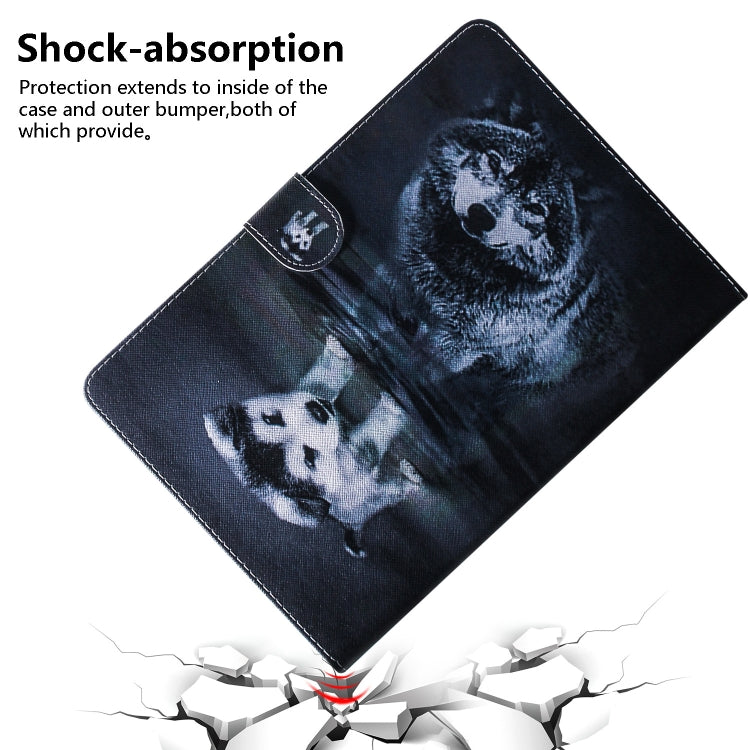 Wolf and Dog Pattern Horizontal Flip Leather Case for Galaxy Tab S5E T720 / T725, with Holder & Card Slot & Wallet