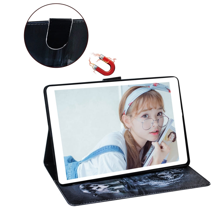 Wolf and Dog Pattern Horizontal Flip Leather Case for Galaxy Tab S5E T720 / T725, with Holder & Card Slot & Wallet