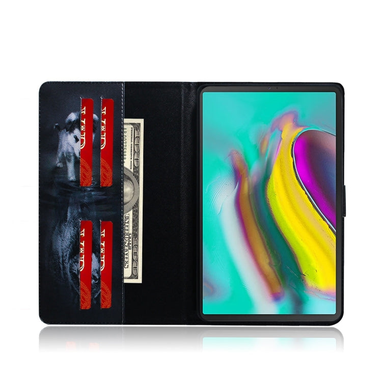 Wolf and Dog Pattern Horizontal Flip Leather Case for Galaxy Tab S5E T720 / T725, with Holder & Card Slot & Wallet