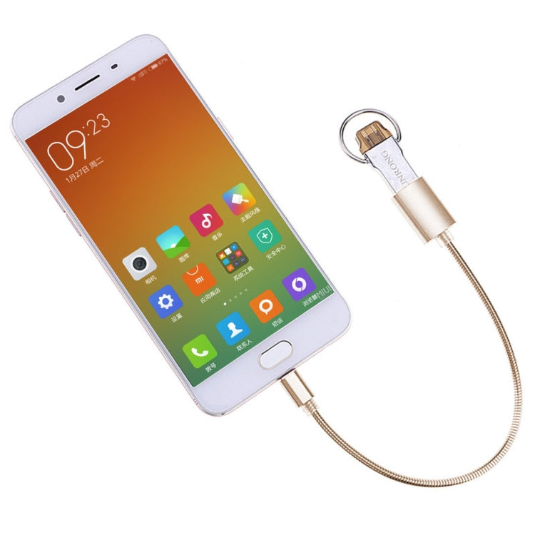 24cm 2A Micro USB to USB Aluminum Alloy Hose OTG Adapter Data Charging Cable with USB-C / Type-C Connector