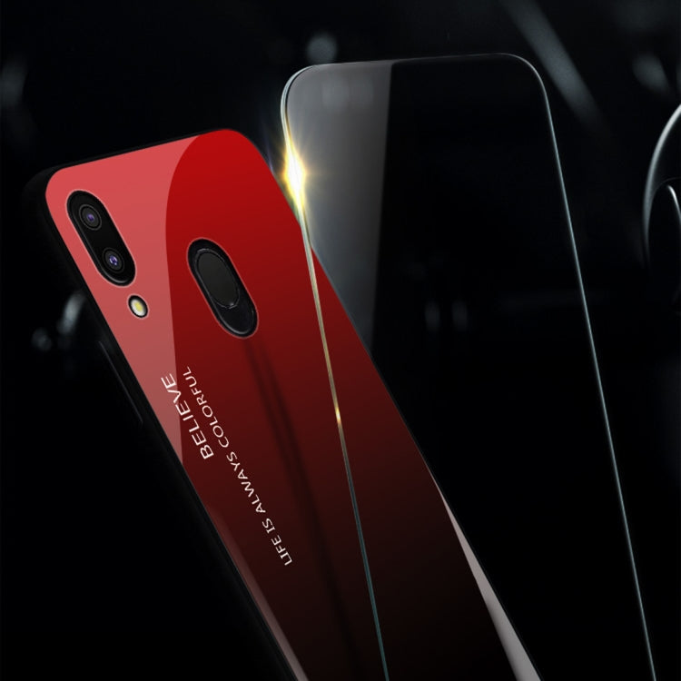 Gradient Color Glass Protective Case for Galaxy M20