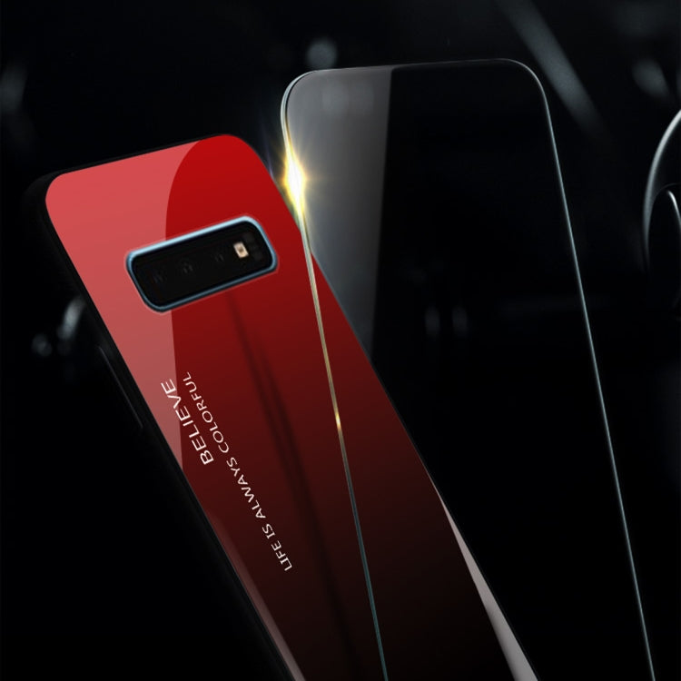 Gradient Color Glass Protective Case for Galaxy S10