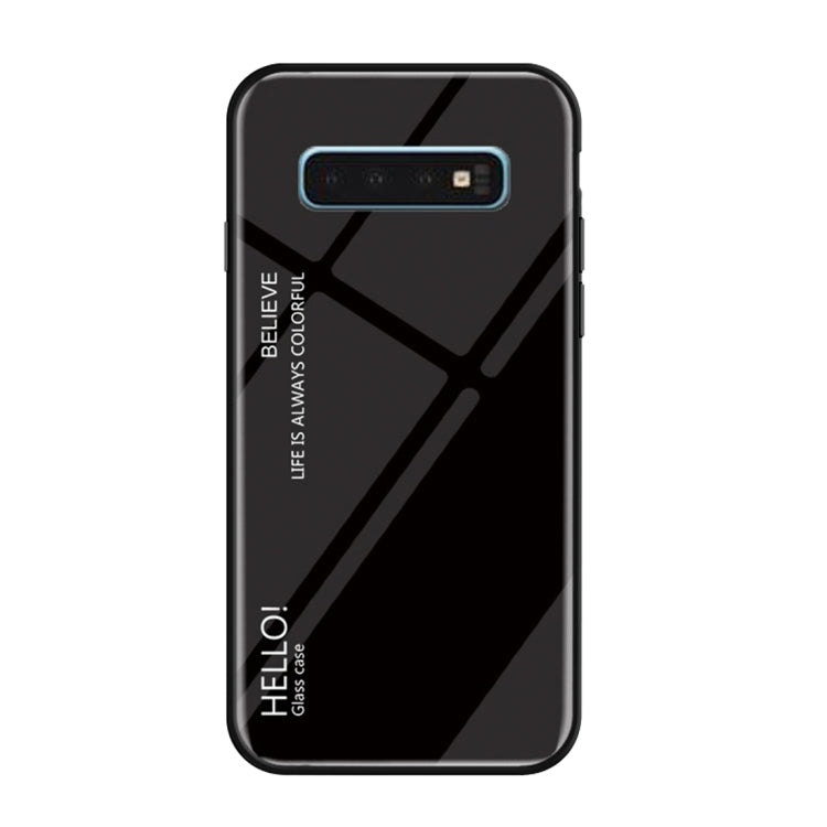 Gradient Color Glass Protective Case for Galaxy S10 Plus