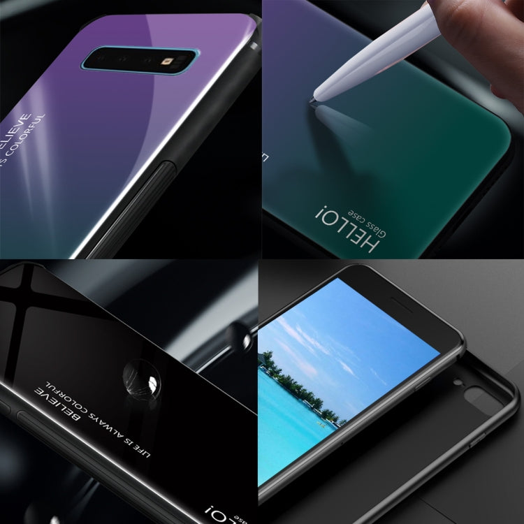 Gradient Color Glass Protective Case for Galaxy S10 Plus