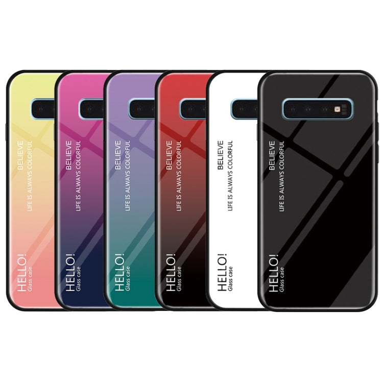 Gradient Color Glass Protective Case for Galaxy S10 Plus