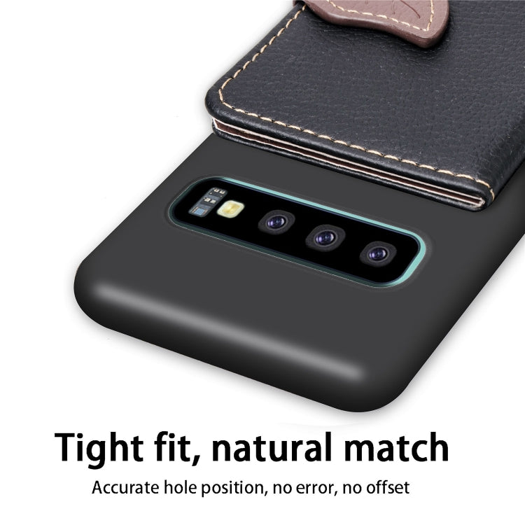 Leaf Magnetic Snap Litchi Texture TPU Protective Case for Galaxy S10+, with Card Slots & Holder & Wallet